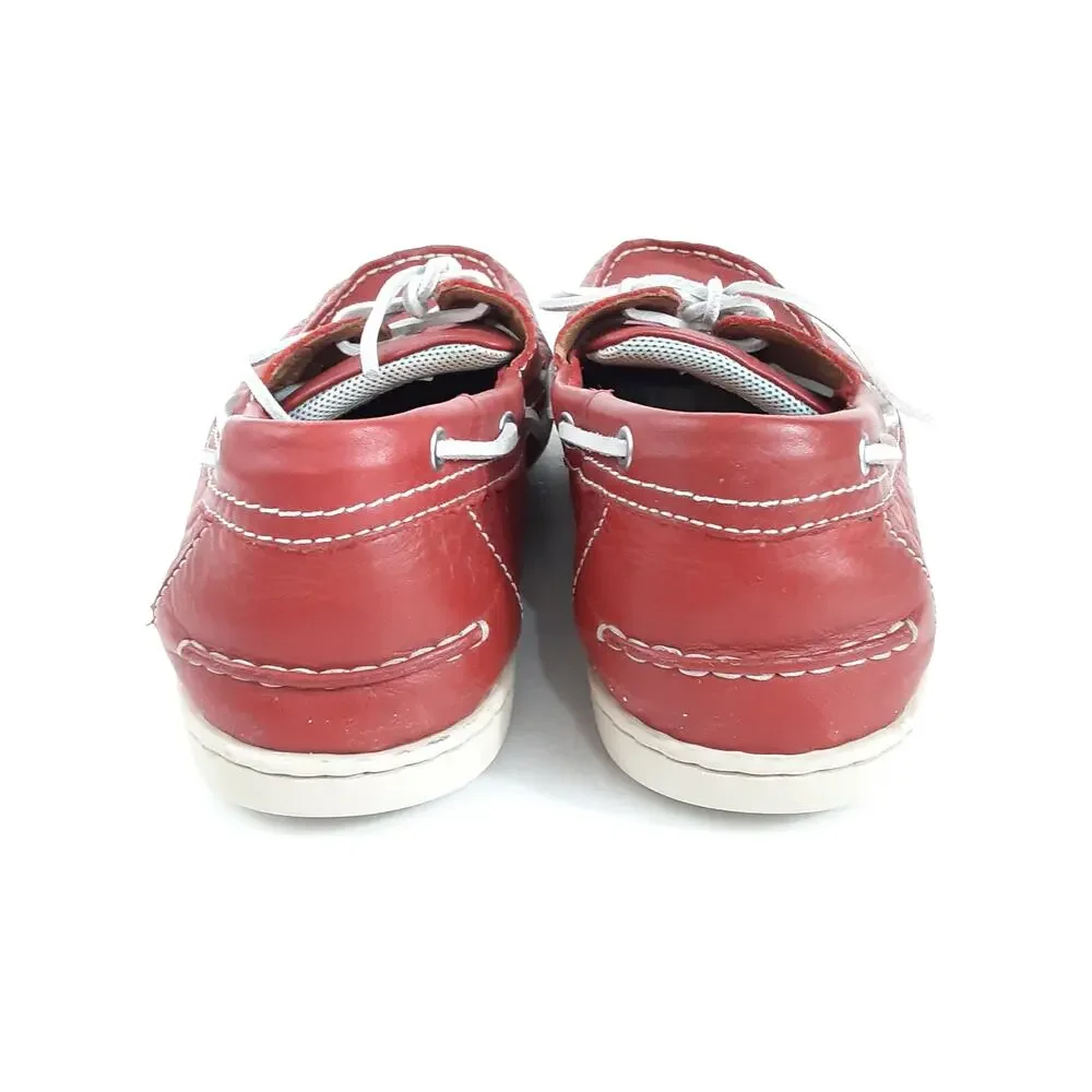 Born Henri Mens Loafers Cherry Red Leather Boat Shoes Mens 11 Deck Shoes Comfort